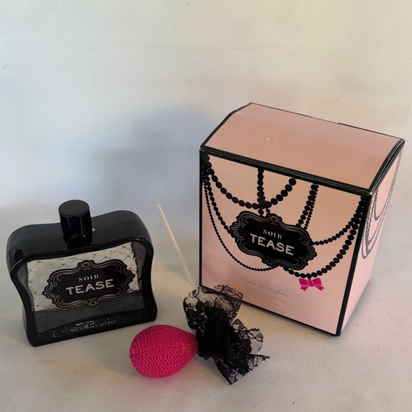 EMPTY BOTTLE VICTORIA’S SECRET NOIR TEASE EAU DE PARFUM BLACK PINK WITH ATOMIZER - Picture 6 of 13